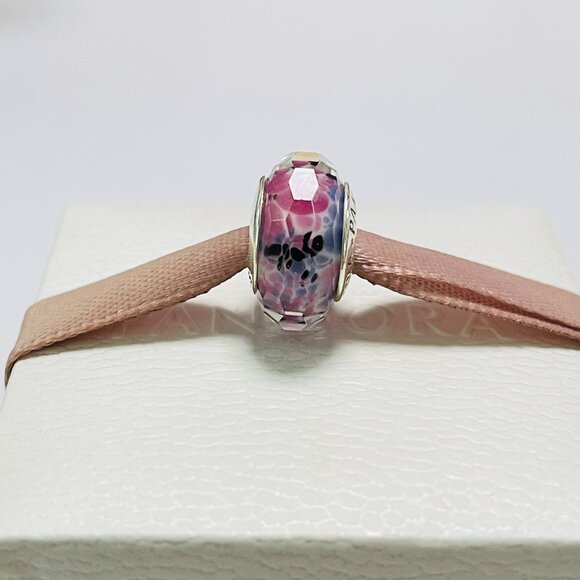 Pandora Light Purple Shimmering Glass Bead S925 sterling silver string ornament - Picture 2 of 4